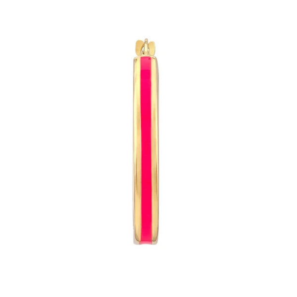Large Neon Pink EN/Amel Round Hoops