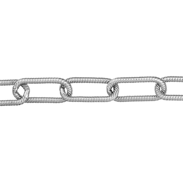 8.9mm Textured Paper Clip Bracelet