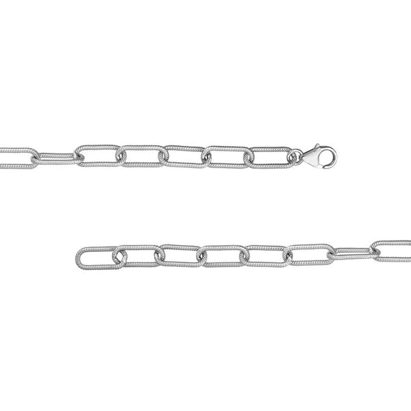 8.9mm Textured Paper Clip Bracelet