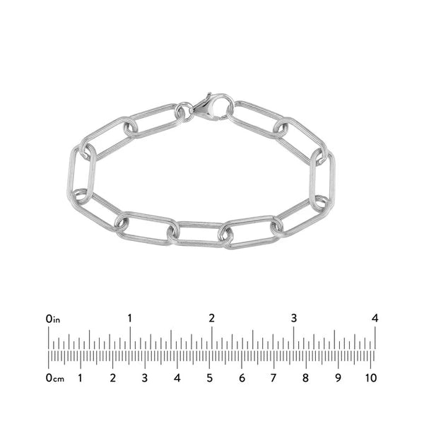 8.9mm Long Link Paper Clip Bracelet