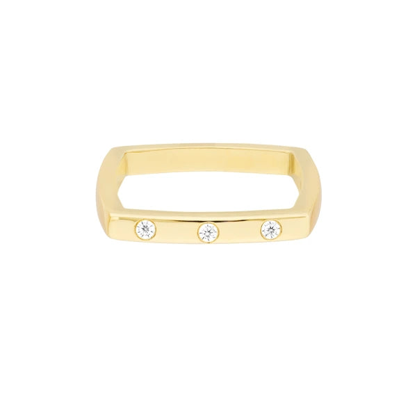 Bold Diamond Square Band Ring