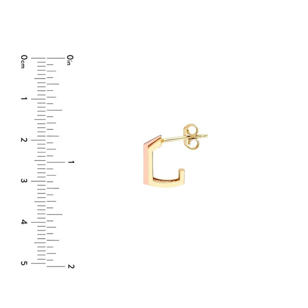 Tri Color Geometric Hoop Earrings