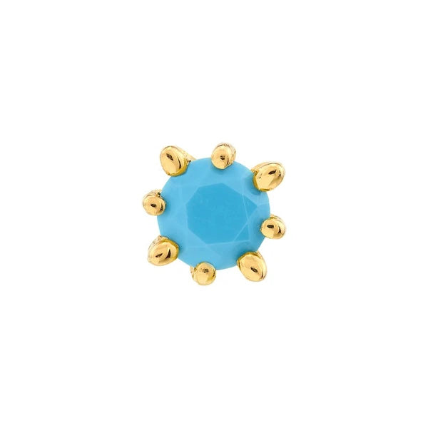 Round Turquoise Stud Earrings