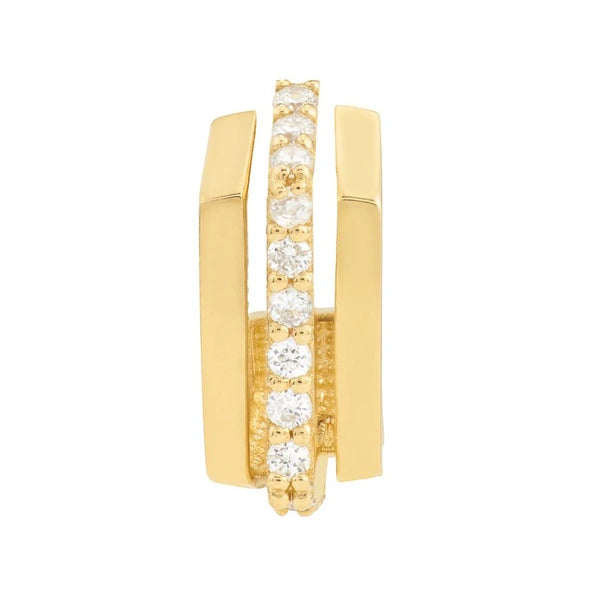 Diamond J Hoop Earrings