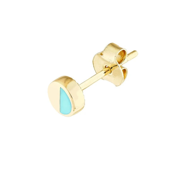 50/50 Turquoise High Polished Stud Earrings