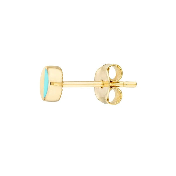 50/50 Turquoise High Polished Stud Earrings