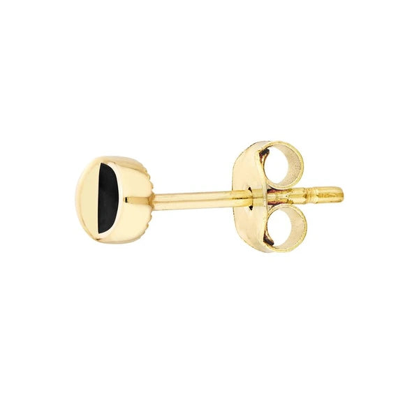 50/50 Black/High Polished Oval Stud Earrings