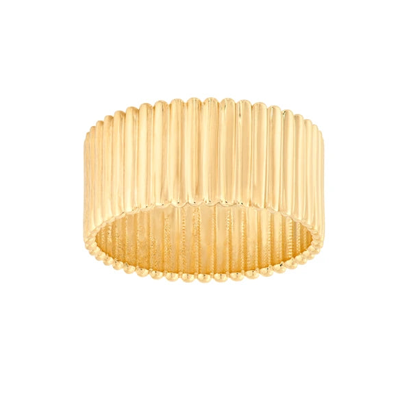 Ribbed Cigar Wide Band Ring