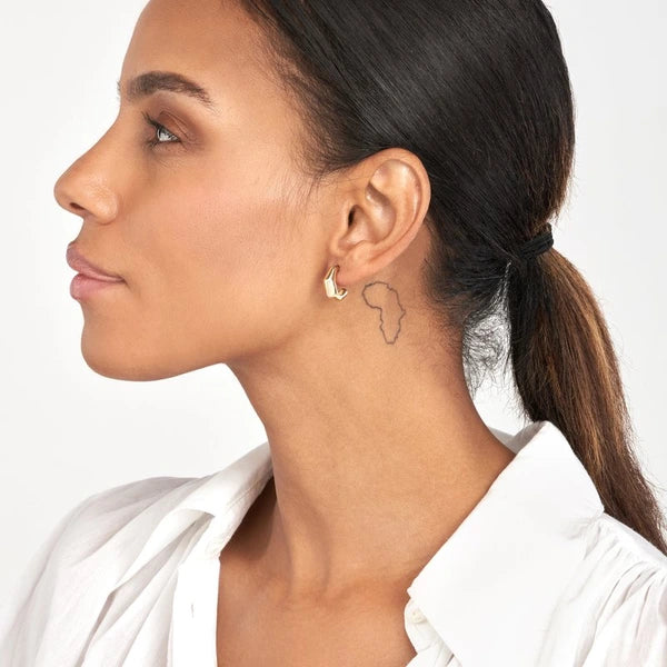 Mini Puff Bamboo Half Hoop Earrings