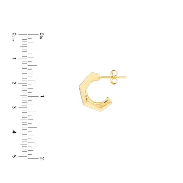 Mini Puff Bamboo Half Hoop Earrings