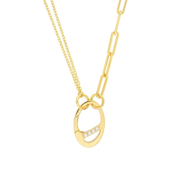 Diamond Accented Oval Push Lock