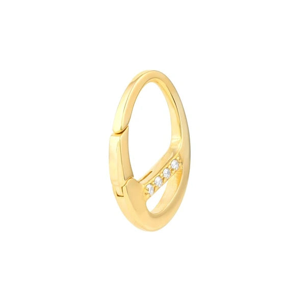 Diamond Accented Oval Push Lock