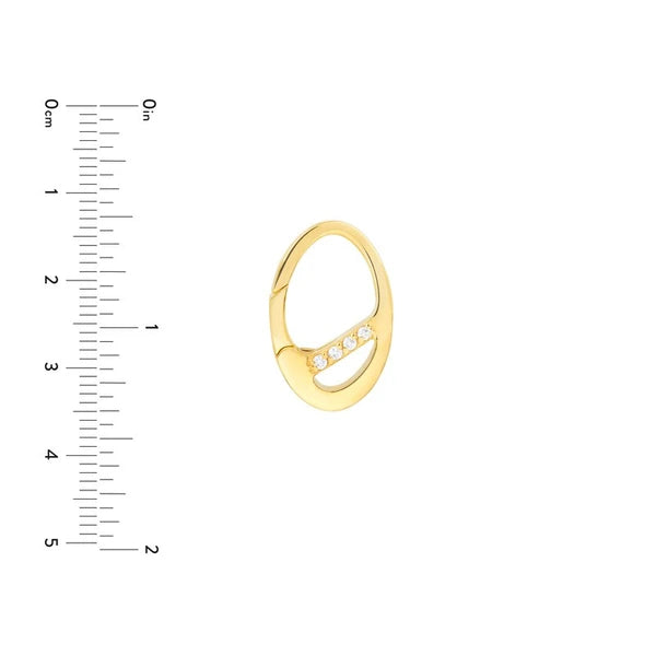 Diamond Accented Oval Push Lock