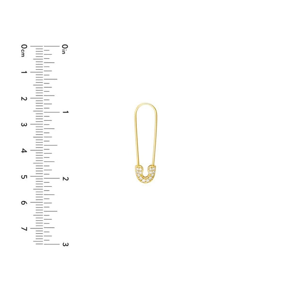 Diamond Safety Pin Threader Earrings