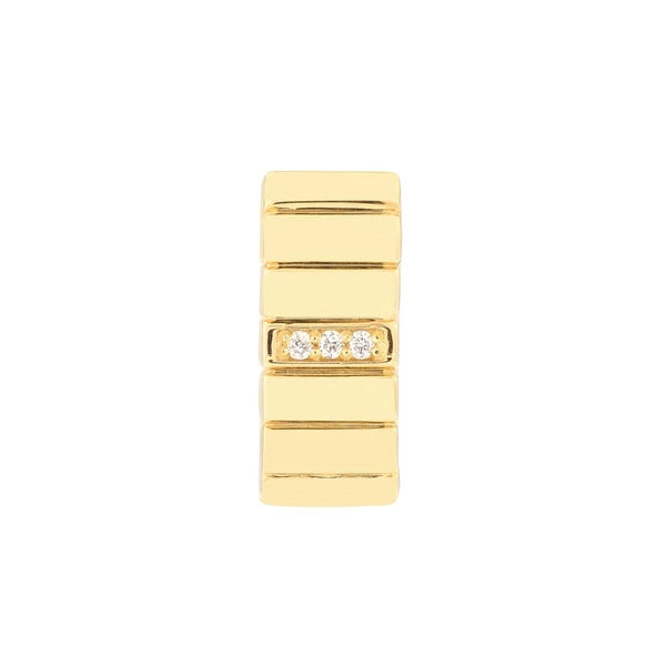 1/20tcw Diamond Ribbed Hoop Earrings