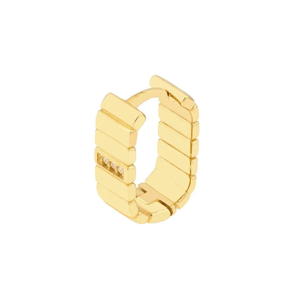1/20tcw Diamond Ribbed Hoop Earrings