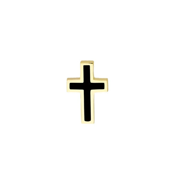 Black EN/Amel Cross Stud Earrings