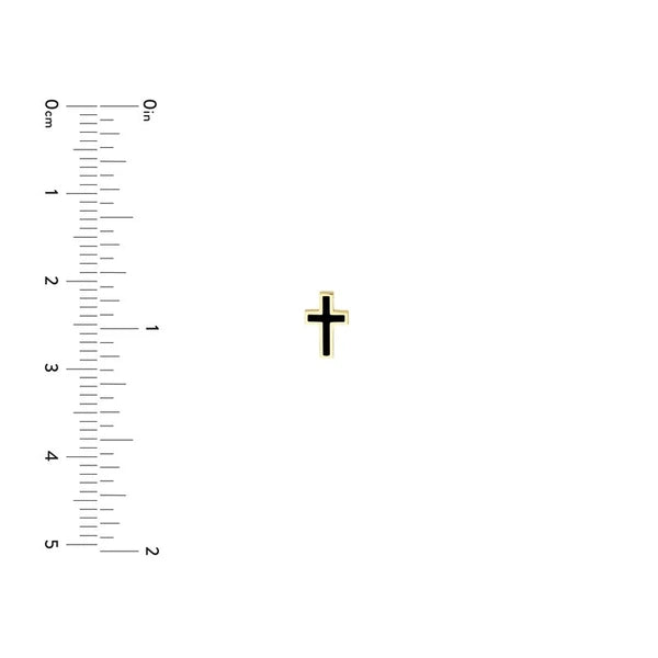 Black EN/Amel Cross Stud Earrings