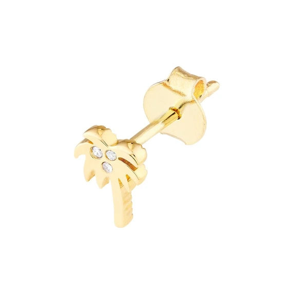 Diamond Palm Tree Stud Earrings
