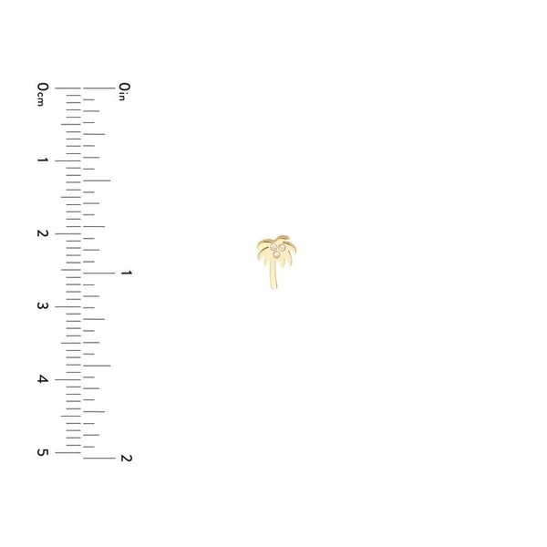 Diamond Palm Tree Stud Earrings