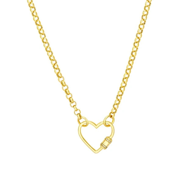 Diamond Barrel Twist Heart Clasp