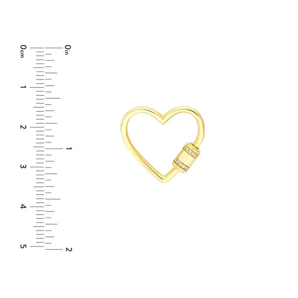 Diamond Barrel Twist Heart Clasp
