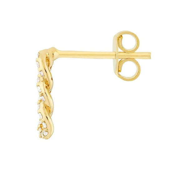 Diamond Triple Link Earrings