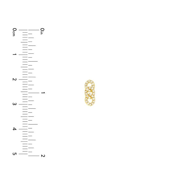 Diamond Triple Link Earrings