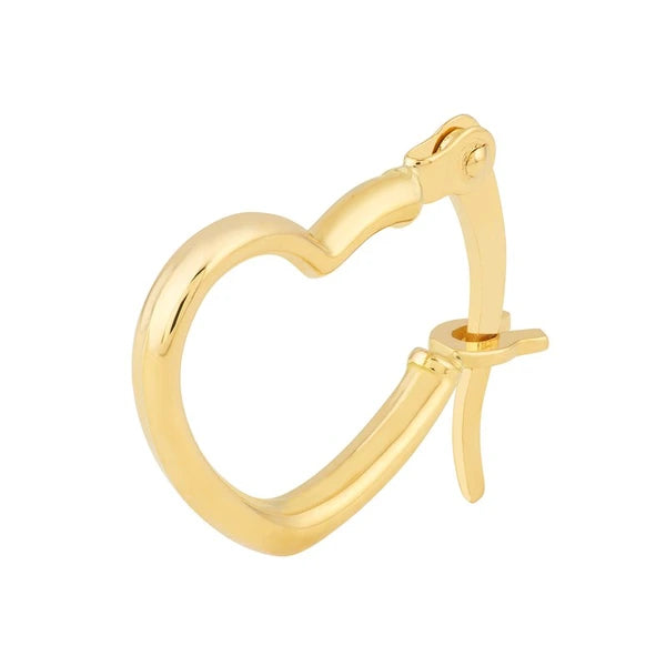 Tilted Heart Mini Hoop Earrings