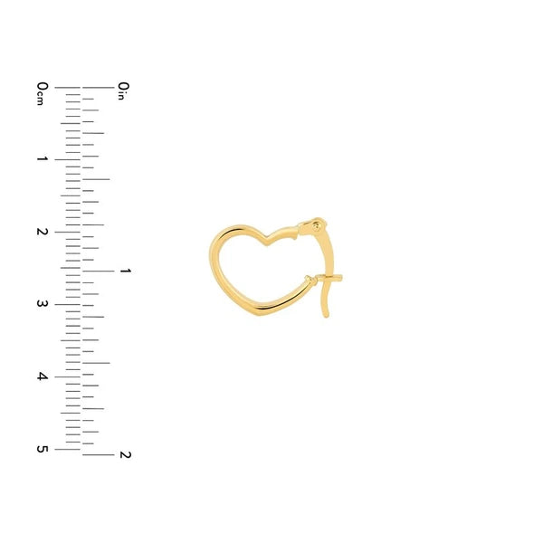 Tilted Heart Mini Hoop Earrings