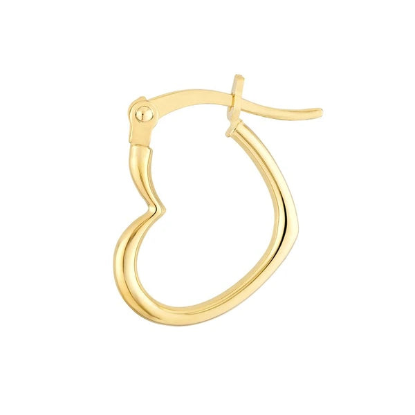 18mm Tilted Heart Hoop Earrings