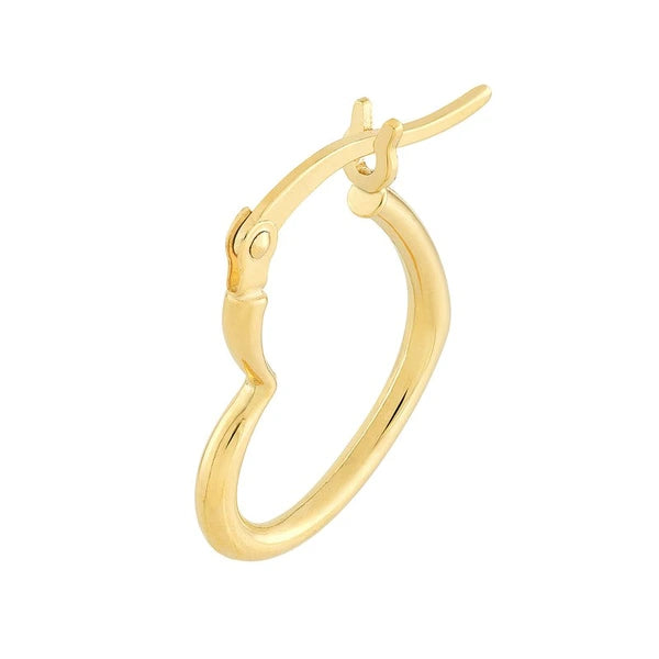 18mm Tilted Heart Hoop Earrings