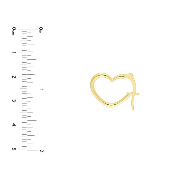 18mm Tilted Heart Hoop Earrings