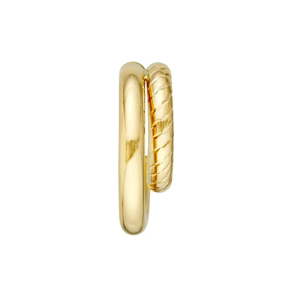 20mm D/C Small Twist Double Open Hoop Earrings