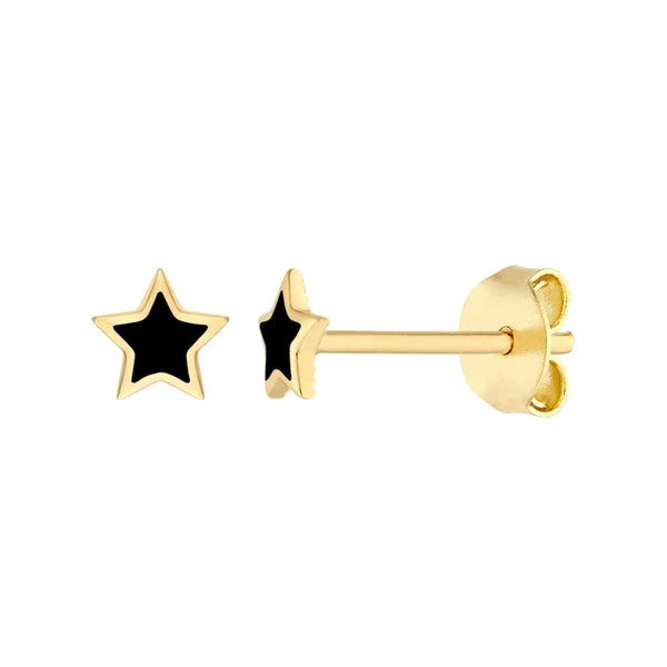 Black EN/Amel Star Stud Earrings