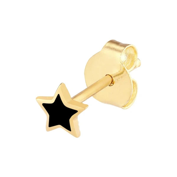 Black EN/Amel Star Stud Earrings