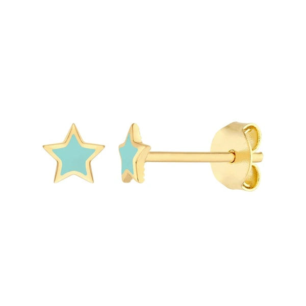 Lt.Turquoise EN/Amel Star Stud Earrings