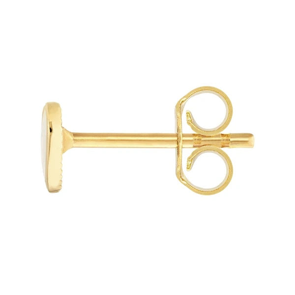 White EN/Amel Heart Stud Earrings