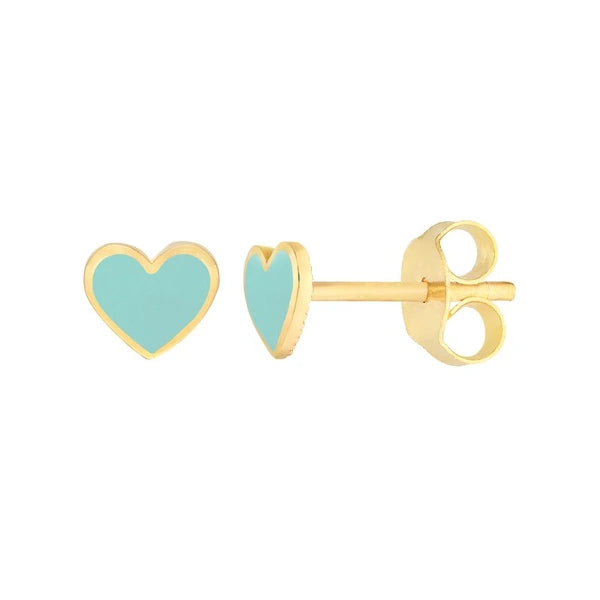 Lt.Turquoise EN/Amel Heart Stud Earrings