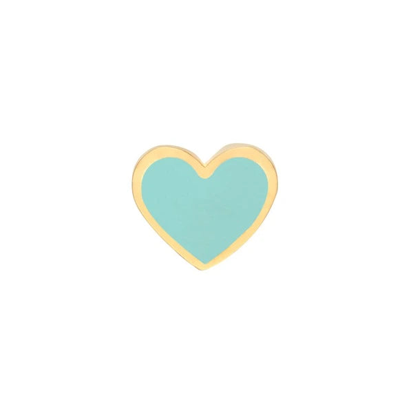 Lt.Turquoise EN/Amel Heart Stud Earrings