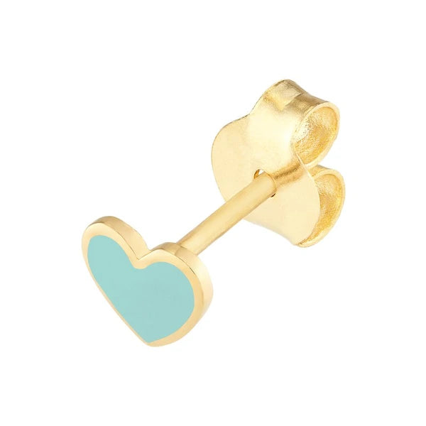 Lt.Turquoise EN/Amel Heart Stud Earrings
