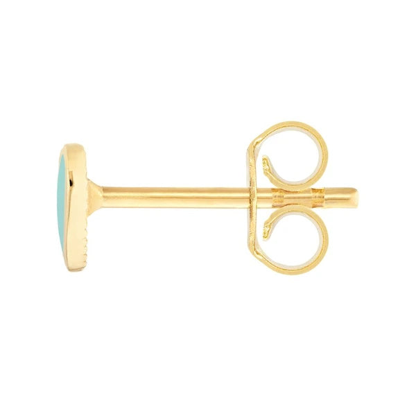 Lt.Turquoise EN/Amel Heart Stud Earrings