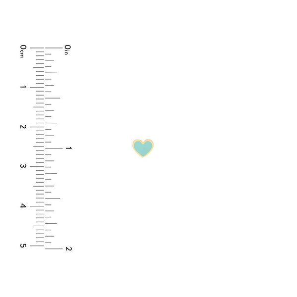 Lt.Turquoise EN/Amel Heart Stud Earrings