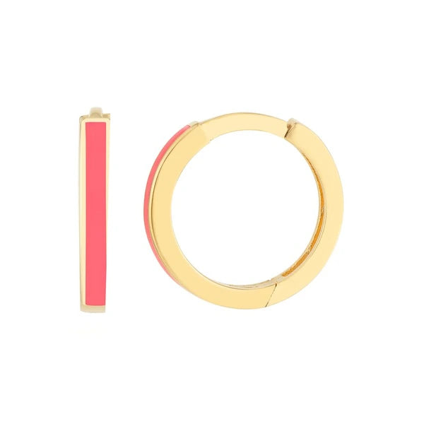 Neon Pink EN/Amel Baby Hoop Earrings