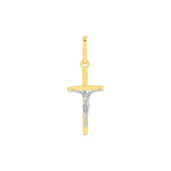 Two Tone Cross with Crucifix Pendant