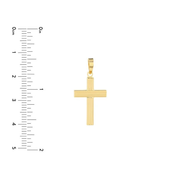 Fluted Bar Cross Pendant