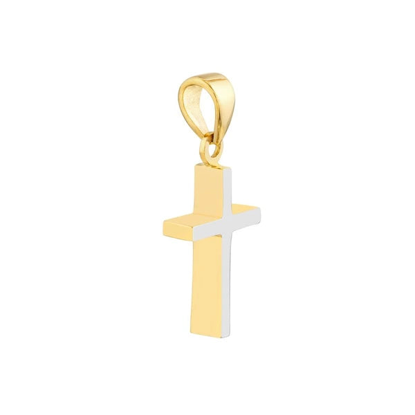 Reversible Two Tone Cross Pendant