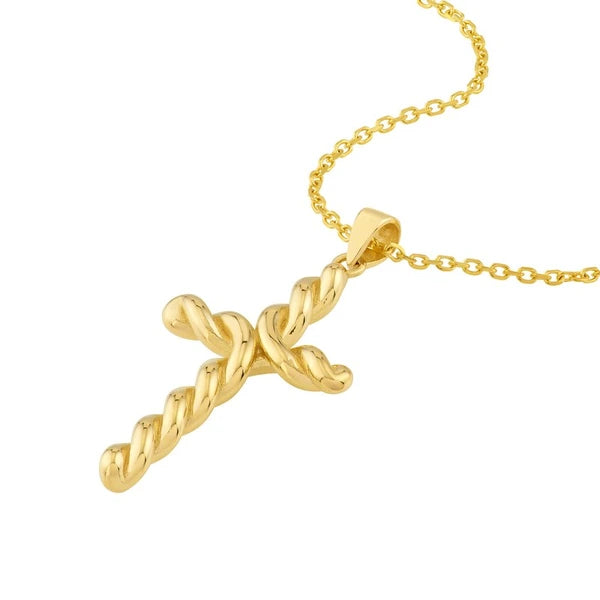Large Twist Cross Pendant