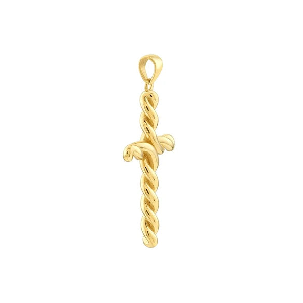 Large Twist Cross Pendant
