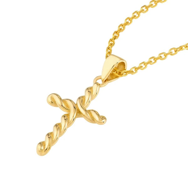 Small Twist Cross Pendant
